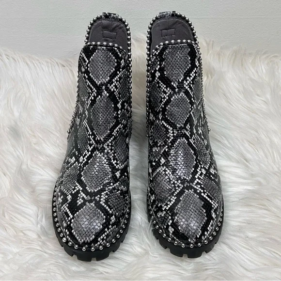 Seven Dials Black Snakeskin Ankle Booties Size 9.5 - Picture 2 of 12